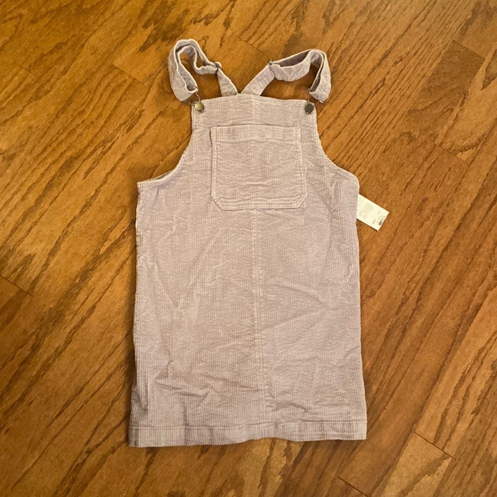 NWT So corduroy overall dress light gray
